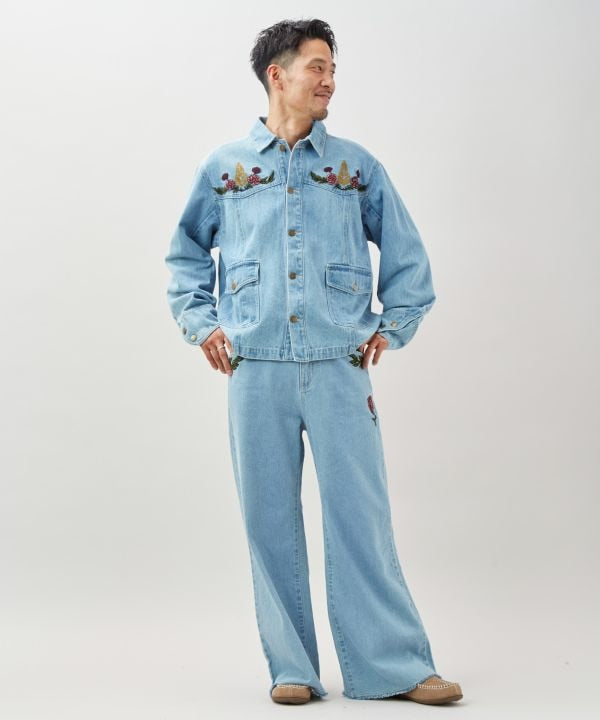 Embroidered Denim Jacket for Men