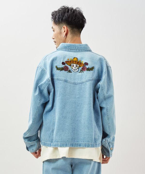 Embroidered Denim Jacket for Men