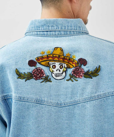 Embroidered Denim Jacket for Men