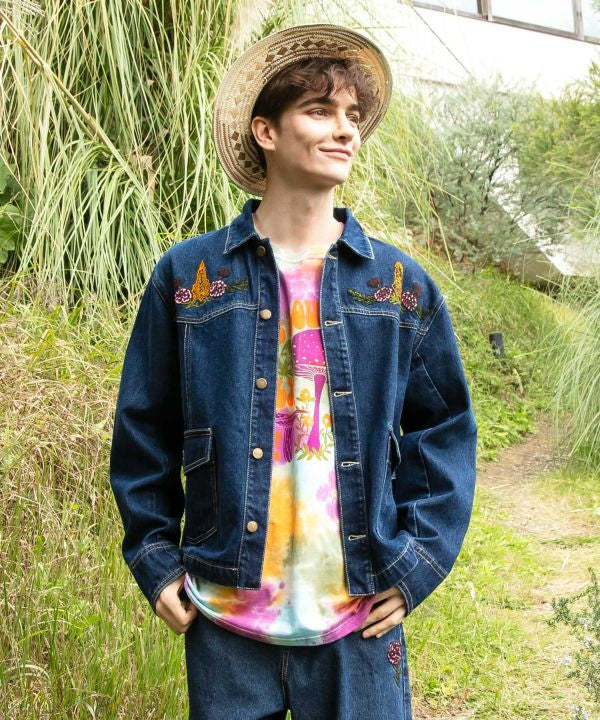 Embroidered Denim Jacket for Men
