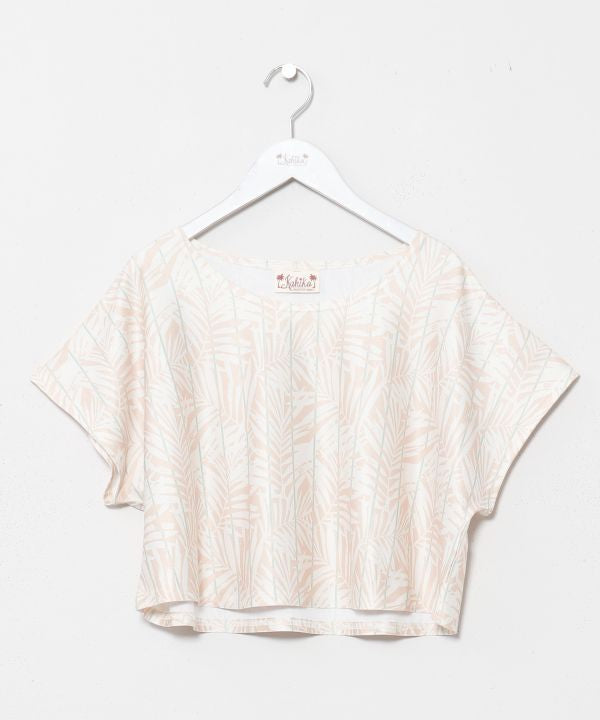 Pleated Botanical Top & Skirt Dress Set