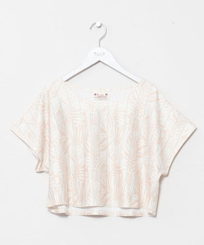 Pleated Botanical Top & Skirt Dress Set