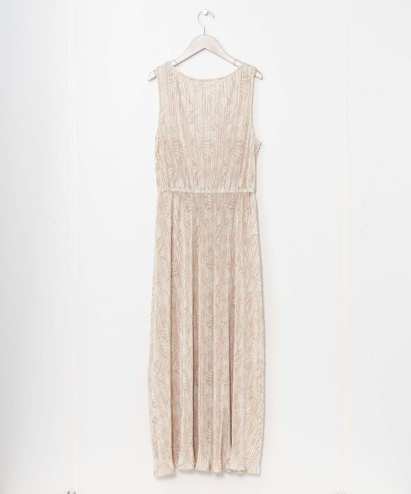 Pleated Botanical Top & Skirt Dress Set