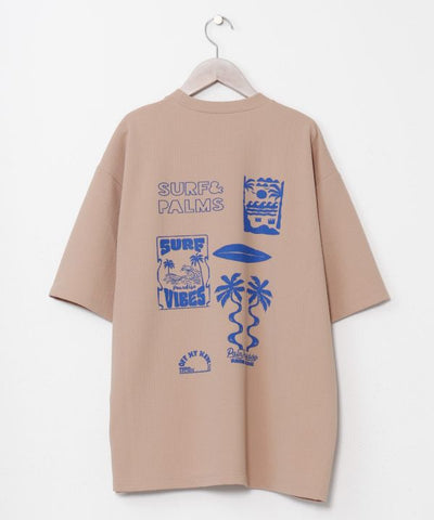 Textured Cool Feel T-Shirt with Strap Pouch Tops by Kahiko - Ametsuchi