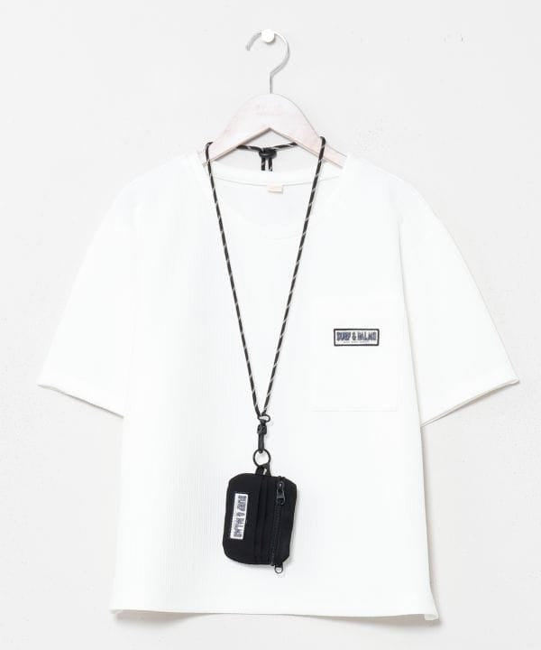 Textured Cool Feel T-Shirt with Strap Pouch