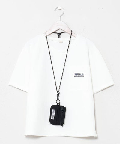 Textured Cool Feel T-Shirt with Strap Pouch