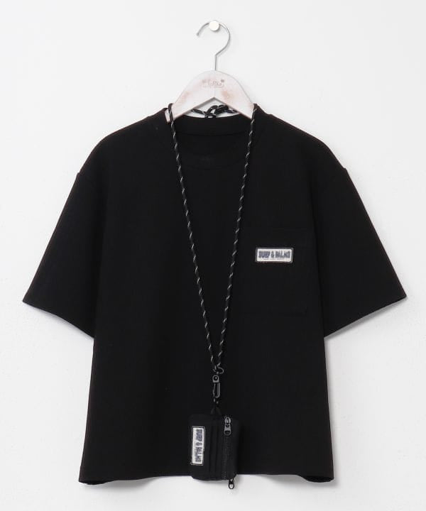 Textured Cool Feel T-Shirt with Strap Pouch