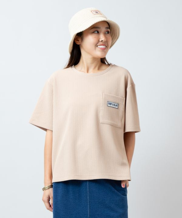 Textured Cool Feel T-Shirt with Strap Pouch