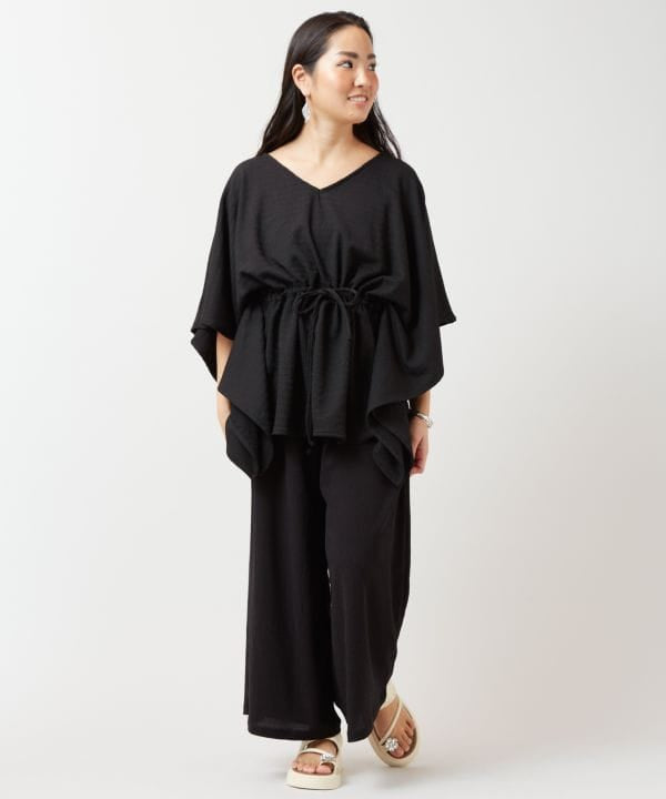 Adjustable Waist Relaxed Knit Top Tops by Kahiko - Ametsuchi