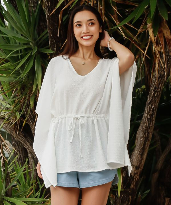 Adjustable Waist Relaxed Knit Top Tops by Kahiko - Ametsuchi