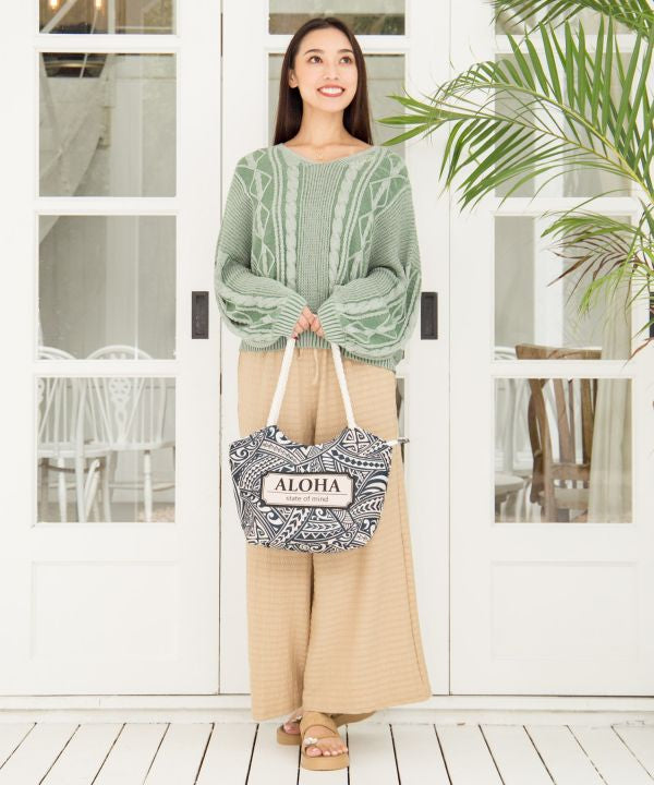 Relaxed Flare Stretch Knit Pants Pants & Shorts by Kahiko - Ametsuchi