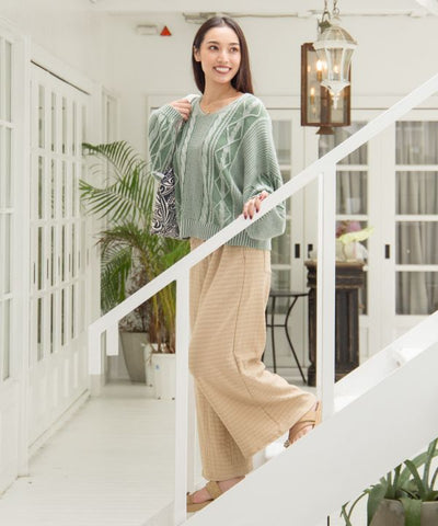 Relaxed Flare Stretch Knit Pants Pants & Shorts by Kahiko - Ametsuchi