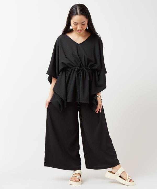 Relaxed Flare Stretch Knit Pants Pants & Shorts by Kahiko - Ametsuchi