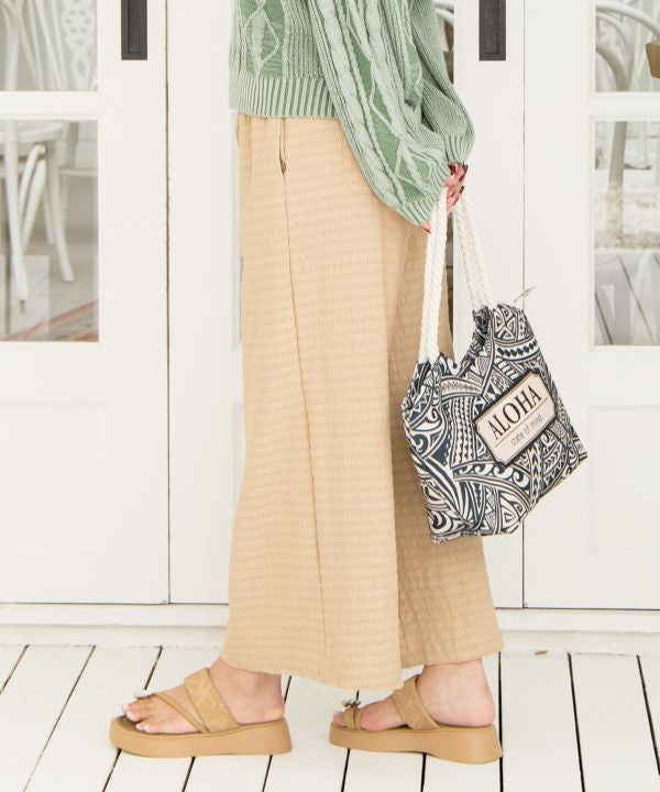 Relaxed Flare Stretch Knit Pants Pants & Shorts by Kahiko - Ametsuchi