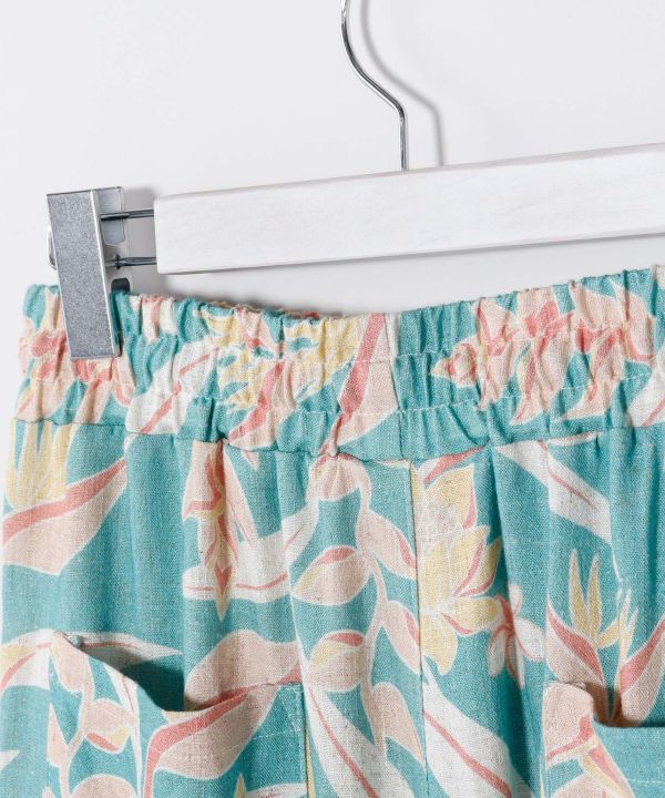 Botanical Rayon Linen Flare Pants by Kahiko - Ametsuchi