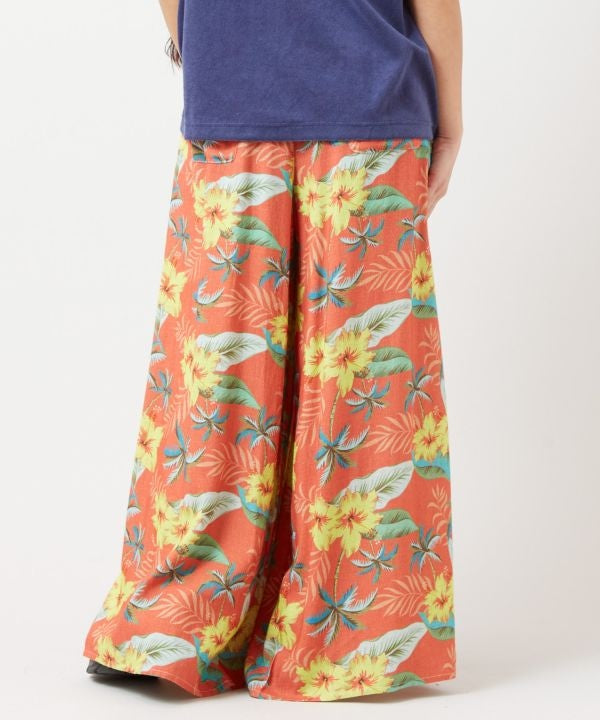 Botanical Rayon Linen Flare Pants by Kahiko - Ametsuchi