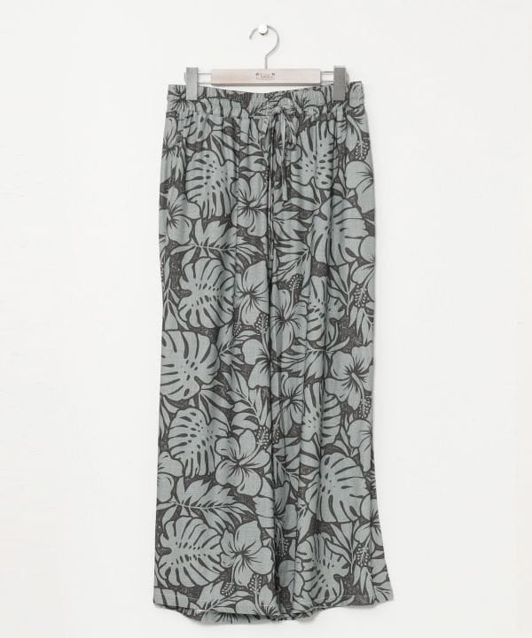 Botanical Rayon Linen Flare Pants by Kahiko - Ametsuchi