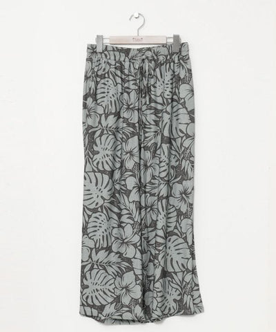 Botanical Rayon Linen Flare Pants by Kahiko - Ametsuchi