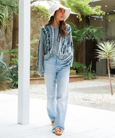 Cropped Cotton Knit Top