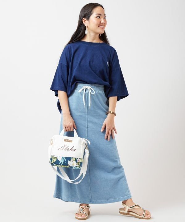 SURF＆Palms Denim Like T-shirt Tops by Kahiko - Ametsuchi