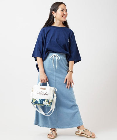 SURF＆Palms Denim Like T-shirt Tops by Kahiko - Ametsuchi