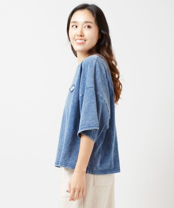 SURF＆Palms Denim Like T-shirt Tops by Kahiko - Ametsuchi