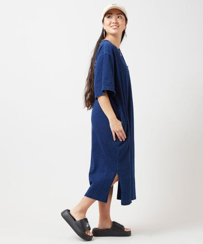 SURF＆Palms Denim Like T-shirt Dress Dresses by Kahiko - Ametsuchi