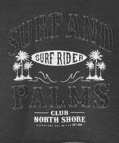 SURF＆Palms Contrast Denim Sweat Hoodie