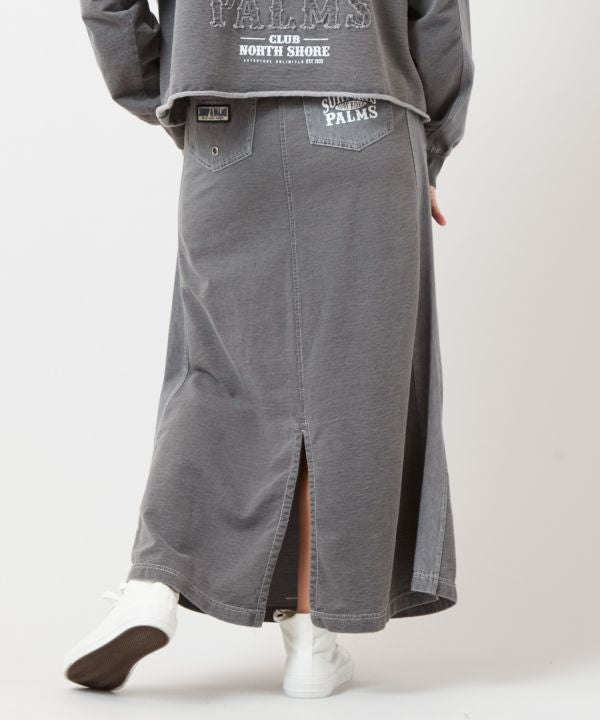 SURF＆Palms Contrast Denim Sweat Skirt