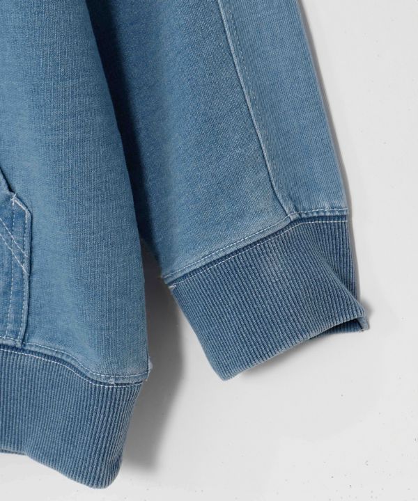 SURF＆Palms Contrast Denim Sweat Hoodie for Men