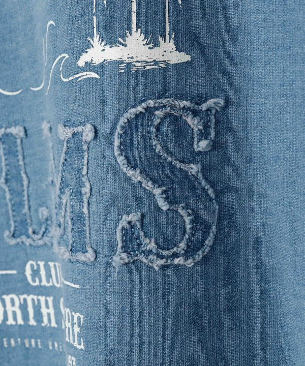 SURF＆Palms Contrast Denim Sweat Hoodie for Men