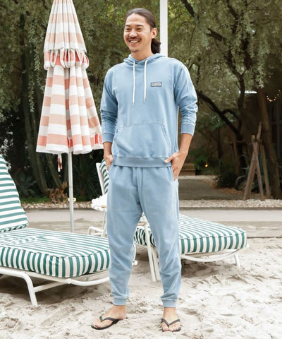 SURF＆Palms Contrast Denim Sweat Hoodie for Men