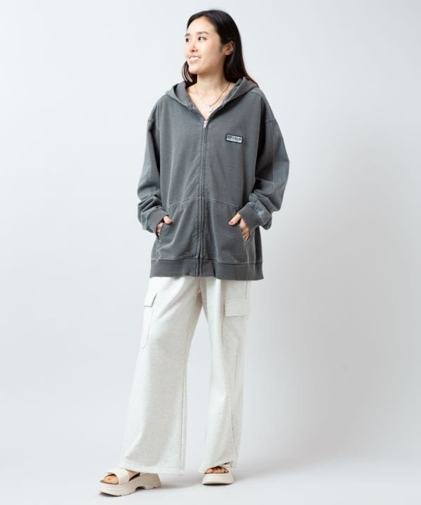 SURF＆Palms Contrast Denim Sweat Zip Up Hoodie for Men