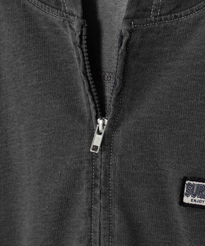 SURF＆Palms Contrast Denim Sweat Zip Up Hoodie for Men