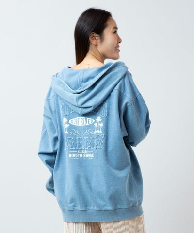 SURF＆Palms Contrast Denim Sweat Zip Up Hoodie for Men