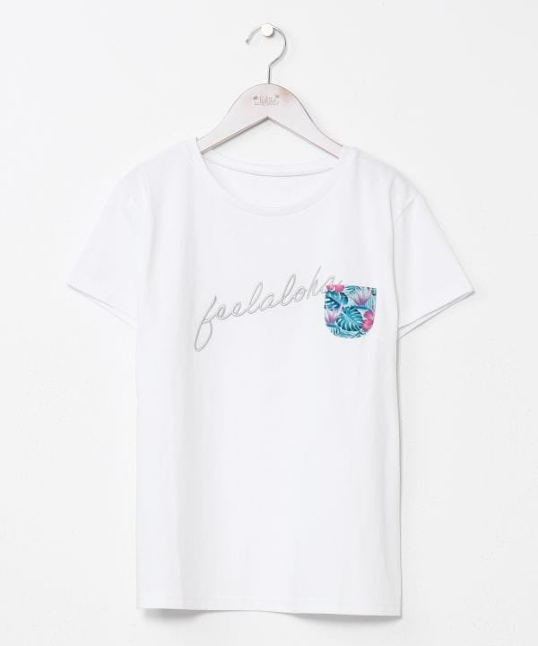 Embroidered Pocket Quick Dry T-Shirt Tops by Kahiko - Ametsuchi