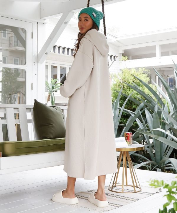 SURF＆Palms Soft Jacquard Hoodie Dress