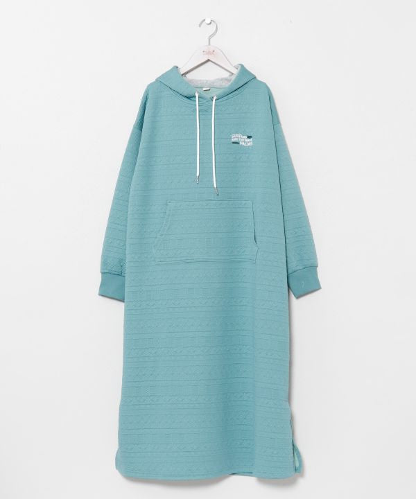 SURF＆Palms Soft Jacquard Hoodie Dress