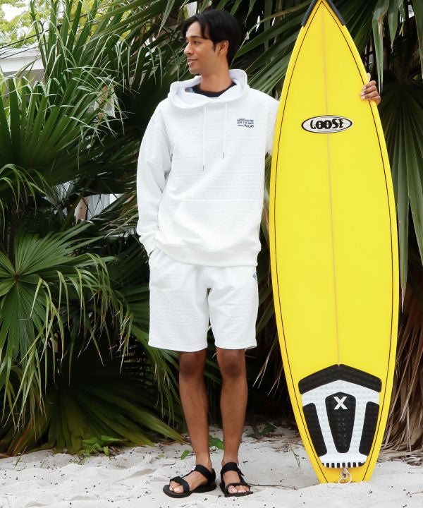 SURF＆Palms Relaxed Jacquard Hoodie for Men
