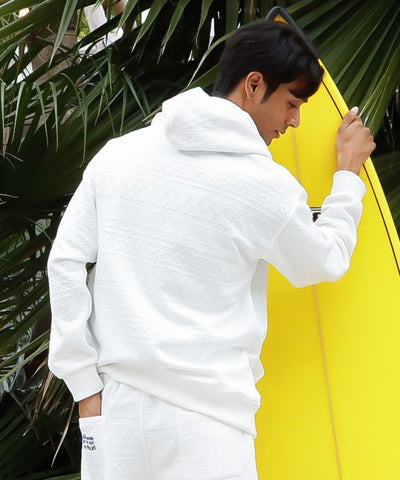 SURF＆Palms Relaxed Jacquard Hoodie for Men