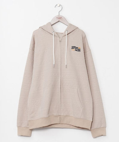 SURF＆Palms Soft Jacquard Zip Up Hoodie for Men