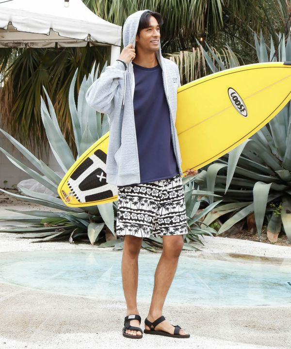 SURF＆Palms Soft Jacquard Zip Up Hoodie for Men