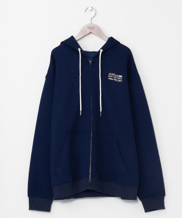 SURF＆Palms Soft Jacquard Zip Up Hoodie for Men