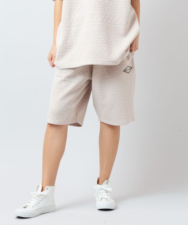 SURF＆Palms Textured Jacquard Relaxed Shorts for Men