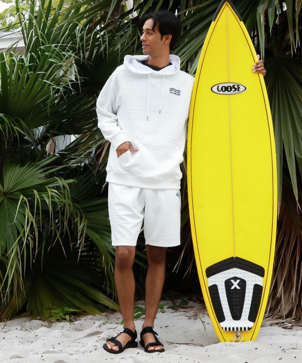 SURF＆Palms Textured Jacquard Relaxed Shorts for Men