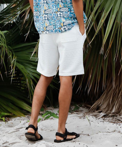 SURF＆Palms Textured Jacquard Relaxed Shorts for Men
