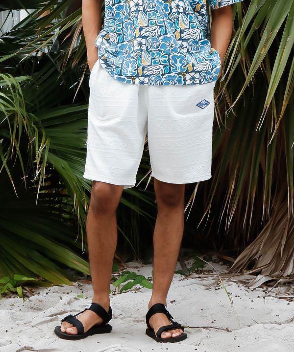 SURF＆Palms Textured Jacquard Relaxed Shorts for Men