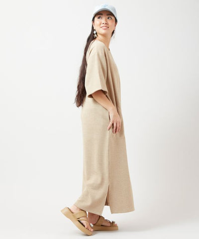 SURF＆Palms Waffle T-shirt Dress