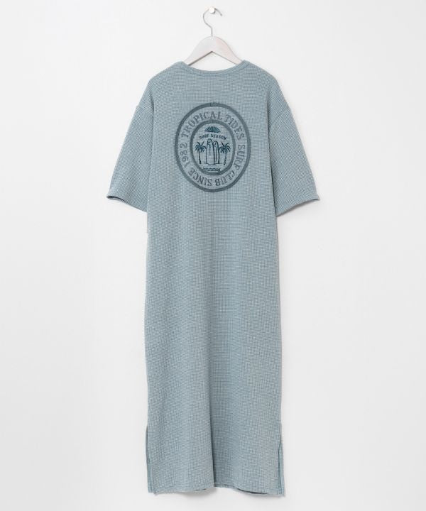 SURF＆Palms Waffle T-shirt Dress Dresses by Kahiko - Ametsuchi