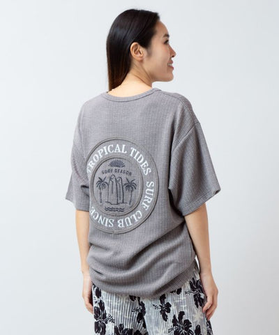 SURF＆Palms Men's Waffle T-shirt Tops by Kahiko - Ametsuchi